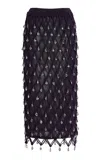 Carolina Herrera Jewel Macrame Midi Skirt In Purple