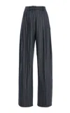 Carolina Herrera Kaia Mid-rise Wool-blend Wide-leg Pants In Grey