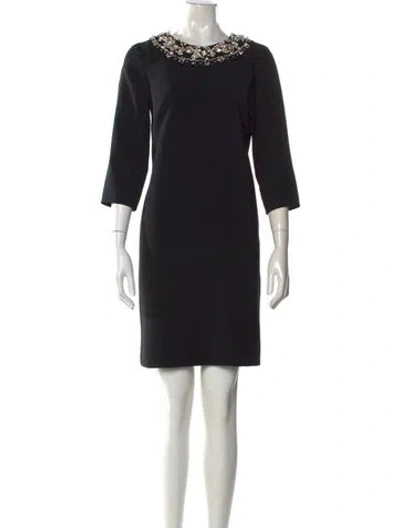 Pre-owned Carolina Herrera Knee-length Dress In Black