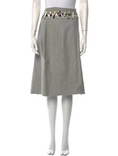 Pre-owned Carolina Herrera Knee-length Skirt In Gray
