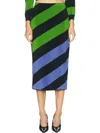 Carolina Herrera Knit Pencil Skirt In Lawn Green Multi In Multi