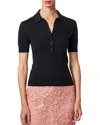 Carolina Herrera Silk-cotton Knit Polo Top