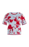 Carolina Herrera Knit Silk Jacquard Top In Multi