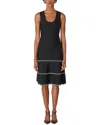 Carolina Herrera Knit Midi Dress With Pearlescent Embellishments In Black