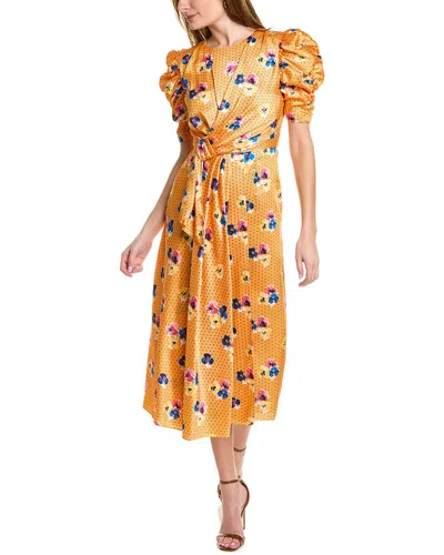 Carolina Herrera Knot Midi Dress In Yellow
