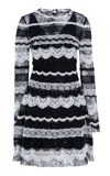 Carolina Herrera Lace-detailed Mini Dress In Black,white