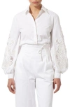 CAROLINA HERRERA LACE EMBELLISHED BUTTON-UP SHIRT