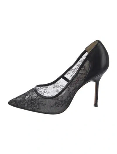 Pre-owned Carolina Herrera Lace Lace Pattern Pumps In Black