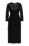 Carolina Herrera Lace Midi Dress In Black