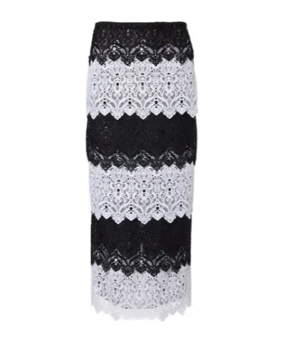 Carolina Herrera Lace Midi Skirt In Black