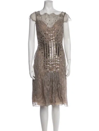 Pre-owned Carolina Herrera Lace Pattern Knee-length Dress