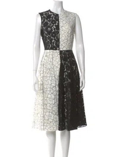 Pre-owned Carolina Herrera Lace Pattern Knee-length Dress In Multi