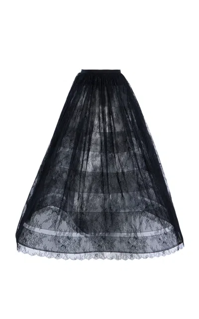 Carolina Herrera Lace Petticoat Max Skirt In Black