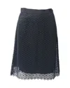 Carolina Herrera Lace Skirt In Black Cotton In Black