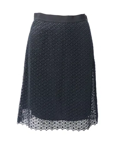 Carolina Herrera Lace Skirt In Black Cotton