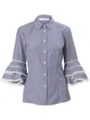 Carolina Herrera Embroidered Cotton Shirt In White