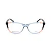 Carolina Herrera Ladies Blue Rectangular Eyeglass Frames Her 0124 In Multi