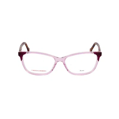 Carolina Herrera Tortoiseshell-effect Rectangle Glasses In Pink