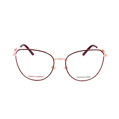 Carolina Herrera Ladies Red Rectangular Eyeglass Frames Her 0220-1 In ["white"]