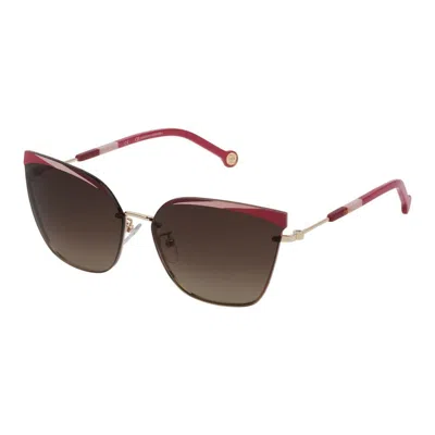 Carolina Herrera Ladies' Sunglasses  She147-640h33  64 Mm Gbby2 In Metallic