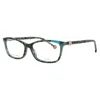 Carolina Herrera Ladies Tortoise Rectangular Eyeglass Frames Her 0114