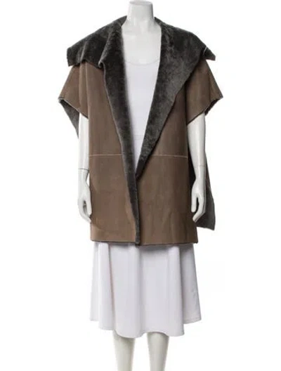 Pre-owned Carolina Herrera Lambskin Jacket In Brown