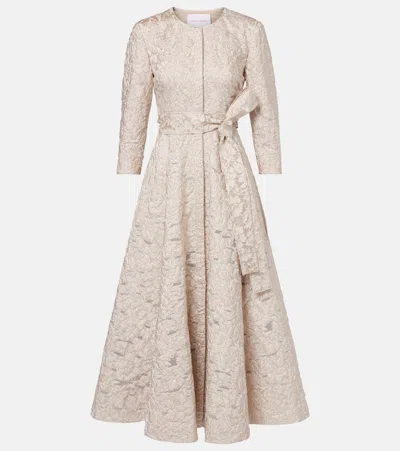 Carolina Herrera Lamé Jacquard Midi Dress