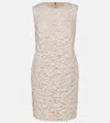 Carolina Herrera Metallic Floral Sleeveless Mini Shift Dress In Neutral