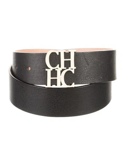 Pre-owned Carolina Herrera Leather Belt In Black
