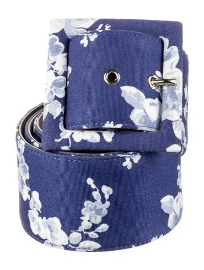 Pre-owned Carolina Herrera Leather Belt W/ Tags In Blue