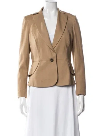 Pre-owned Carolina Herrera Leather Blazer In Neutral