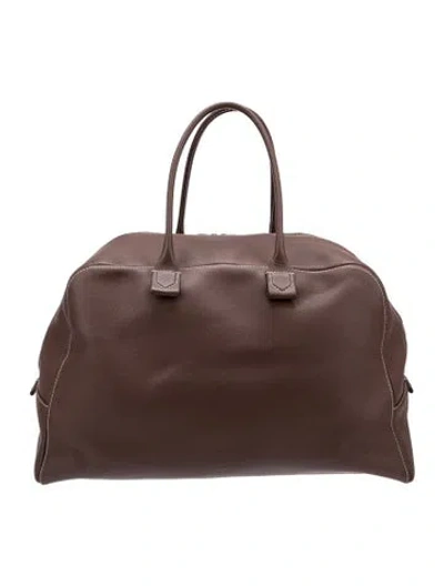 Pre-owned Carolina Herrera Leather Carry On In Brown