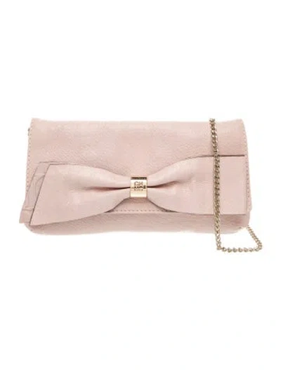 Pre-owned Carolina Herrera Leather Clutch In Pink