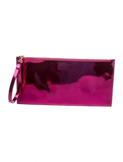 Pre-owned Carolina Herrera Leather Clutch In Purple