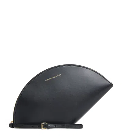 Carolina Herrera Leather Consuelo Clutch Bag In Black