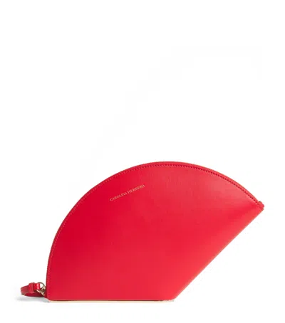 Carolina Herrera Leather Consuelo Clutch Bag In Red