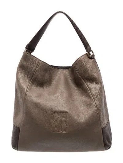 Pre-owned Carolina Herrera Leather Crossbody Bag In Brown
