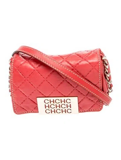 Pre-owned Carolina Herrera Leather Crossbody Bag In Pink