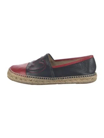 Pre-owned Carolina Herrera Leather Espadrilles In Blue/red