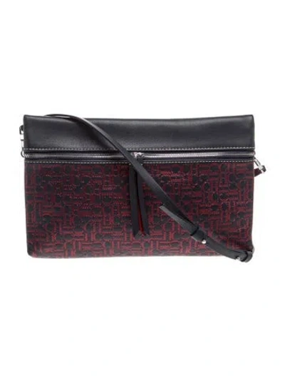 Pre-owned Carolina Herrera Leather Messenger Bag In Blue
