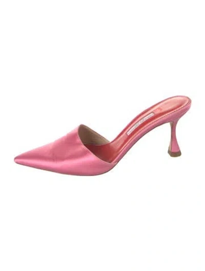 Pre-owned Carolina Herrera Leather Mules In Pink