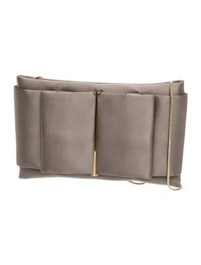 Pre-owned Carolina Herrera Leather Portfolio In Grey