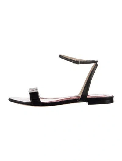 Pre-owned Carolina Herrera Leather Sandals In Black