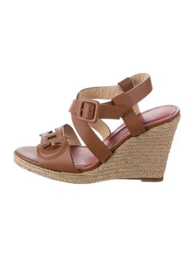 Pre-owned Carolina Herrera Leather Sandals In Brown