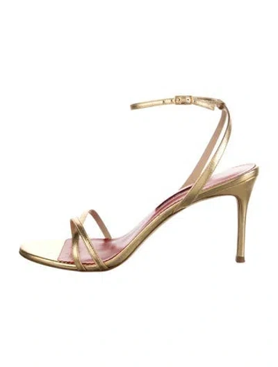 Pre-owned Carolina Herrera Leather Sandals In Gold