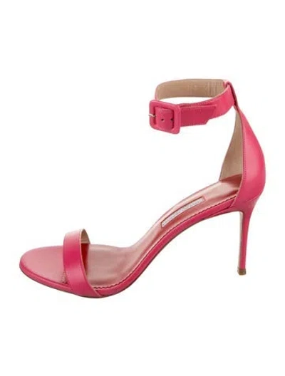 Pre-owned Carolina Herrera Leather Sandals W/ Tags In Pink