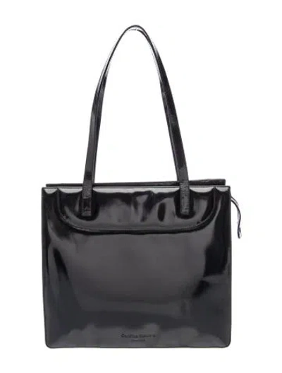 Pre-owned Carolina Herrera Leather Shoulder Bag In Black