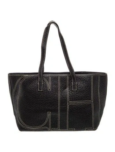 Pre-owned Carolina Herrera Leather Shoulder Bag In Black