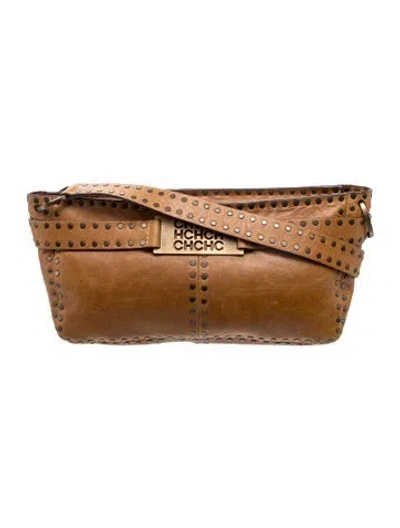 Pre-owned Carolina Herrera Leather Shoulder Bag In Brown