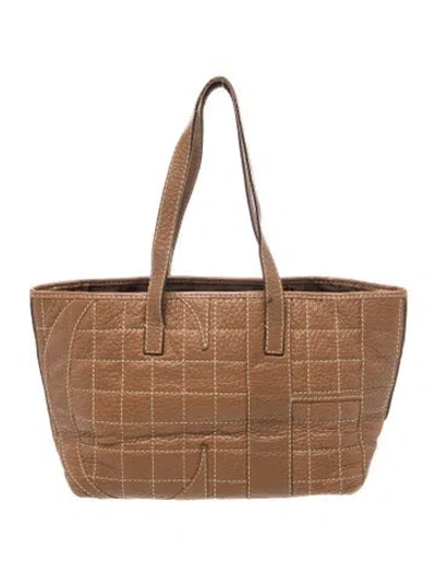 Pre-owned Carolina Herrera Leather Shoulder Bag In Brown